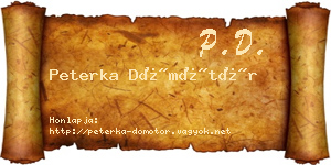 Peterka Dömötör névjegykártya
